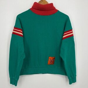 Tyakasha Mock Neck Sweatshirt Womens Size M Green Pullover Cotton Shanghai China